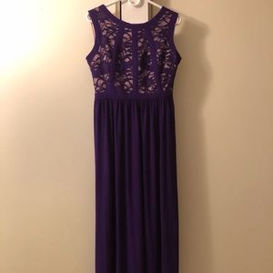Morgan and Co Purple Lace Top Dress